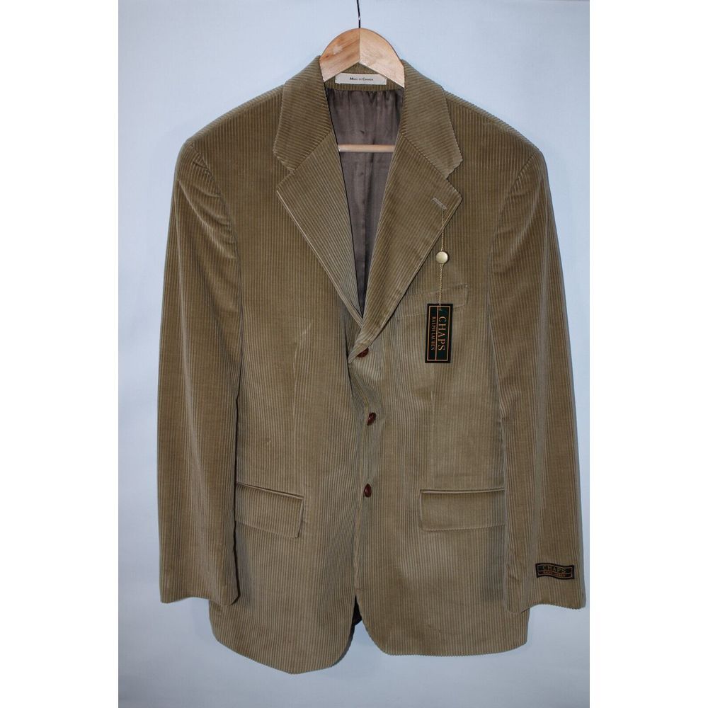 NWT Ralph Lauren x Chaps Men's 41R Brown Corduroy Blazer Jacket